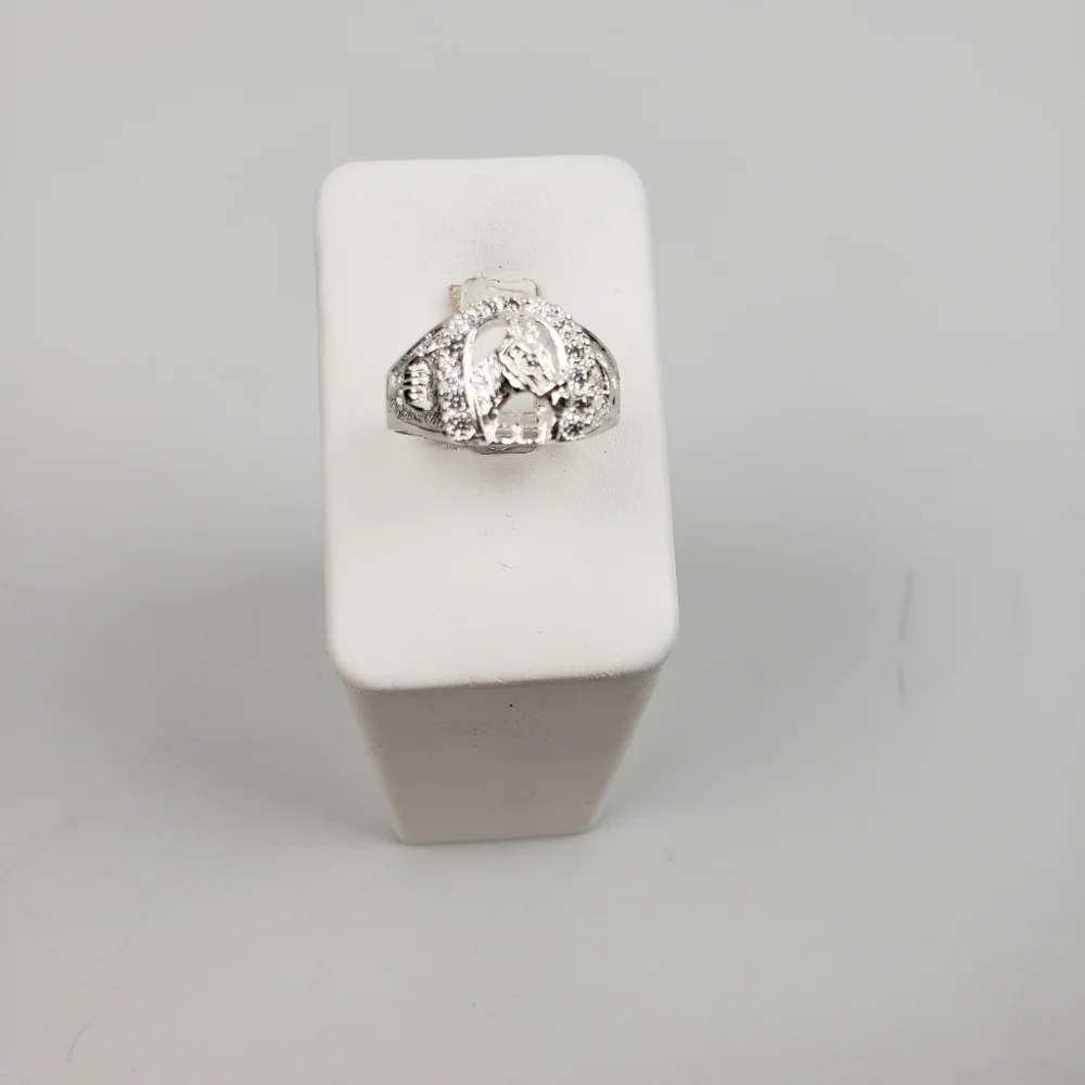 925 sterling silver men's horse with zircon ston Ring size 11.5‎ New - Picture 13 of 16